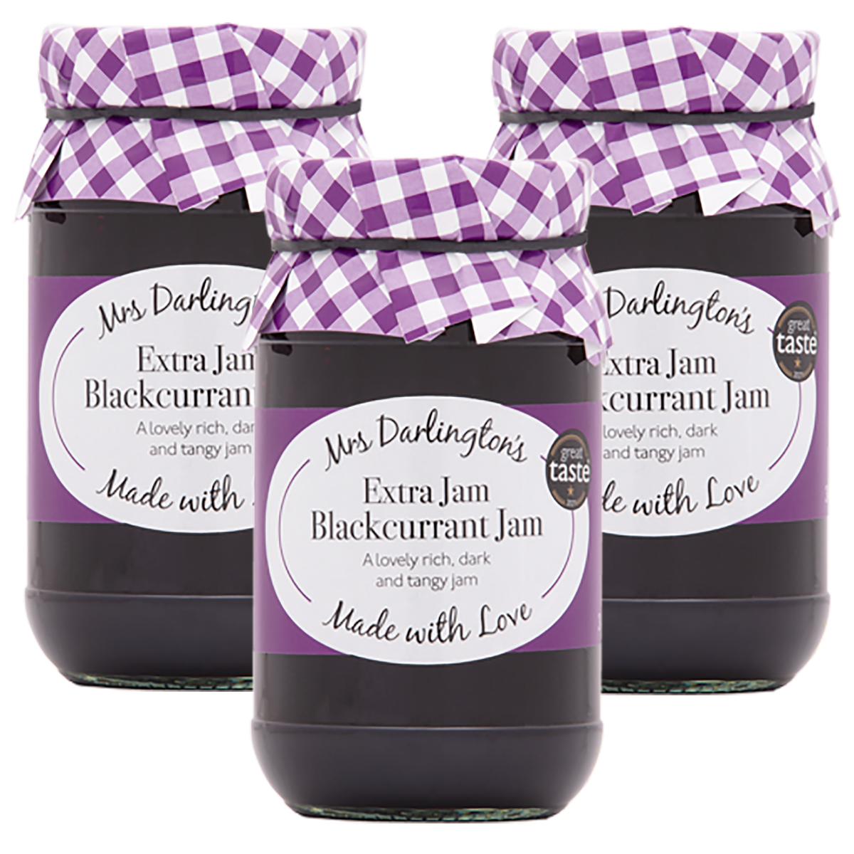 Mrs Darlington's Blackcurrant Jam 340g - Extra Jam - *PACK OF 3*