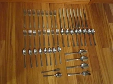 47 Pc Oneida Ltd NEEDLEPOINT Beaded Artistry Stainless  8 PL SETTING  + 6 #T30