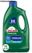 Dishwasher Gel Detergent Cascade Complete with Dawn 75 Oz, Fresh Scent - NEW