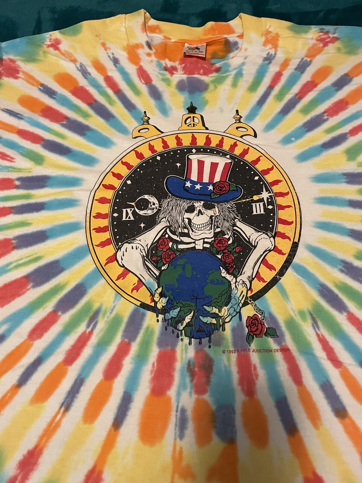 VTG 1992 Grateful Dead Save Your Face Tie Dye T-Shirt XL Ripple Junction-image