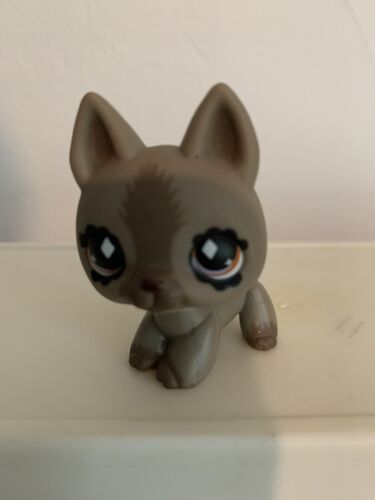 Littlest Pet Shop~#491~German Shepherd~Dog~Gray Brown~Diamond Eyes~LPS Pet