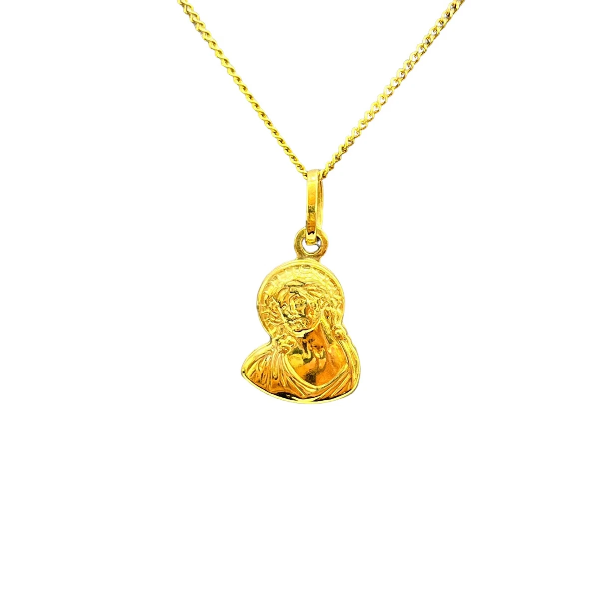 18k gold jesus face pendant deals