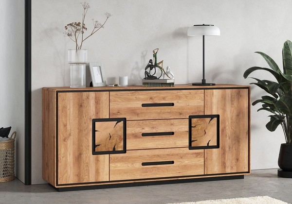 Sideboard Anrichte Kommode 165X77Cm Massivholz Eiche Wildeiche GeöLt Neu Ovp!!!-image