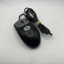 Black Logitech USB Wired Optical Wheel Mouse Model M-BJ58 P/N #830718-0000 Works