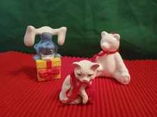 Christmas Ornaments lot of 3 assorted small decorative figurines