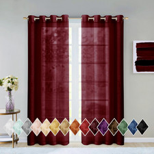 Sheer Window Curtains 2 Panels 54" W X 84" L 108" W Extra Wide Linen Curtains
