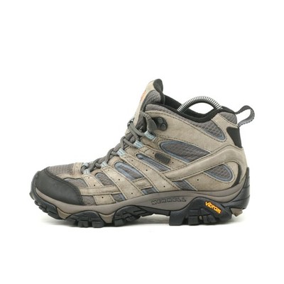 Merrell Damen Moab 2 Mid Stiefel Grau Leder, Mesh Rutschfest Wanderschuhe EU 37