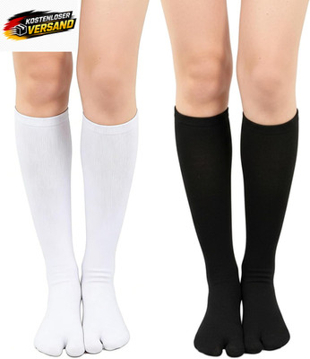 2 Paar Flip-Flop-Socken Für Damen,Thermosocken Tabi Lange Kniestrümpfe Geteilte 