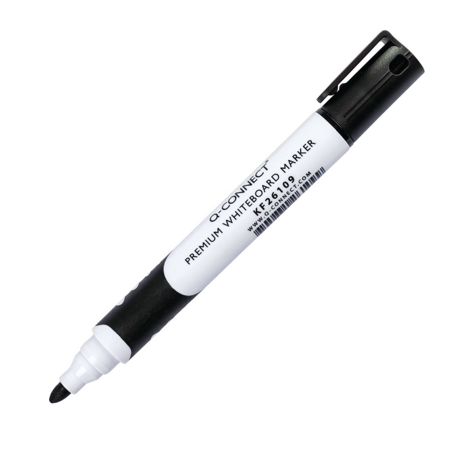 Q-Connect Premium Whiteboard Marker Bullet Tip Black (Pack of 10) KF26109 - Image 2