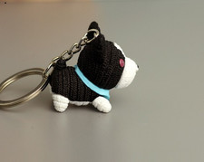 Cute Yarn Dog Keychain Mascot Plush Pendant Bag Charm Puppy Ornament Gift Black