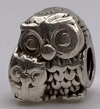 Authentic Pandora S925 ALE SS Mother Owl & Baby Owl Charm 5.5g 791966