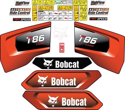 Fits Bobcat T86 Decal Kit Skid Steer / safety decals 3M VINYL / FREE SHIPPING