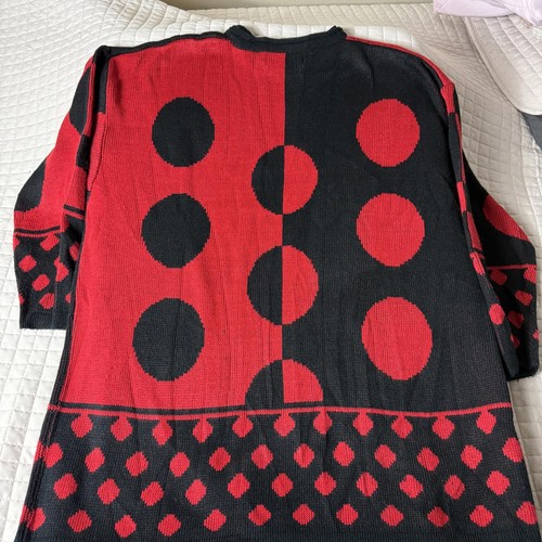 Vintage Jacque & KoKo Red and Black Polka Dot Sweater Size 18/20 - Picture 8 of 9
