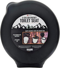 Portable Black Plastic Toilet at Lids, Fits a 5 Gallon Bucket, Great for Camping