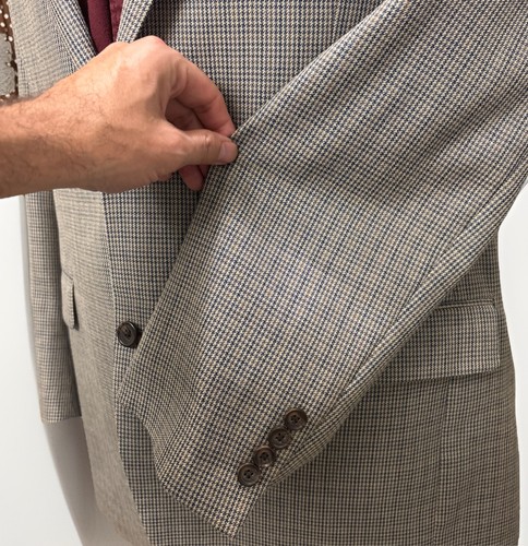 Ralph Lauren Houndstooth Sport Coat Wool Silk 44L - Picture 2 of 11