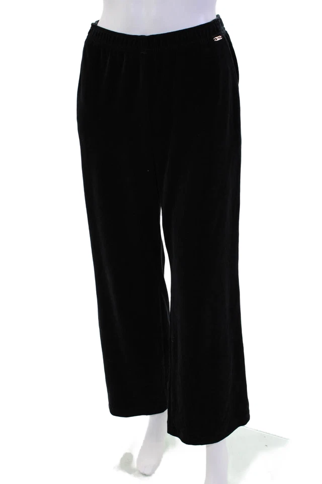 St. John Sport Womens Velvet Elastoc Waist High-Rise Sweatpants Black Size M - Image 2 of 4