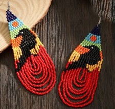 Indian Beaded Earnings Handcrafted Designer Handmade Ukrainian Garden Earrings