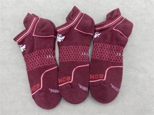 Bombas Honeycomb Women's Midweight Ankle Sock Size L 3 pairs Red