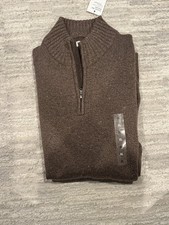 NEW Sonoma Men's Size 2XL Quarter Zip Pullover Fleece Sweatshirt Brown Sweater