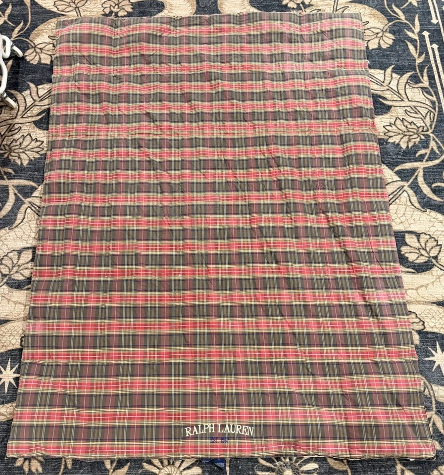 Ralph Lauren Wilson Plaid Monogram TWIN Size Cotton Down Comforter - Image 2 of 4
