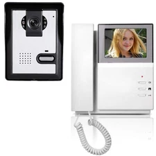 Video Door Phone System, 4.3 Inches Clear LCD Monitor Wired Video Intercom Do...