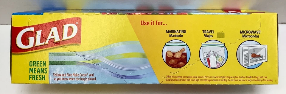 Bolsas con cremallera para congelador Glad Gallon, doble sello, 30 bolsas, lote de 4 Foto 4 de 4