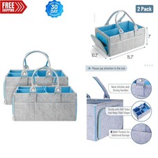 Durable Felt Baby Diaper Caddy Organizer, 2 Pack, Large Size - Portable  Chic
