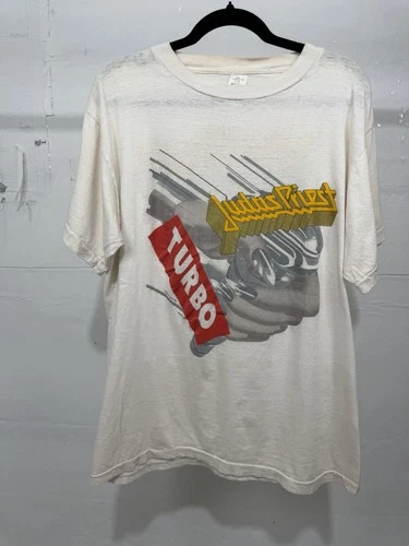 Judas Priest Shirt XL Turbo Tour Fuel For Life 1980s vintage concert t-shirt, vintage, size XL, single stitch, B+ condition