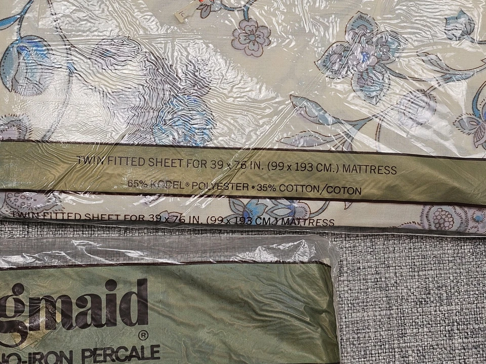 Conjunto de fronhas vintage Springmaid Wondercale duplo lençol floral sem ferro poliéster - Imagem 4 de 4