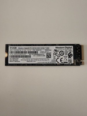 Western Digital PC SN720 512GB M.2 2280-S3-M SED NVMe SSD PCIe 3.0 SDAQNTW-512G