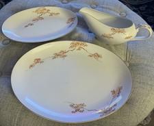 Lot 3 Fukagawa Arita Hand Painted Maple Leaf 905 Gravy Boat Underplate Platter