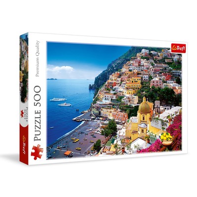 TREFL 500 Piece Jigsaw Puzzles, Positano, Italy, Amalfi Coast Puzzle, Colorful