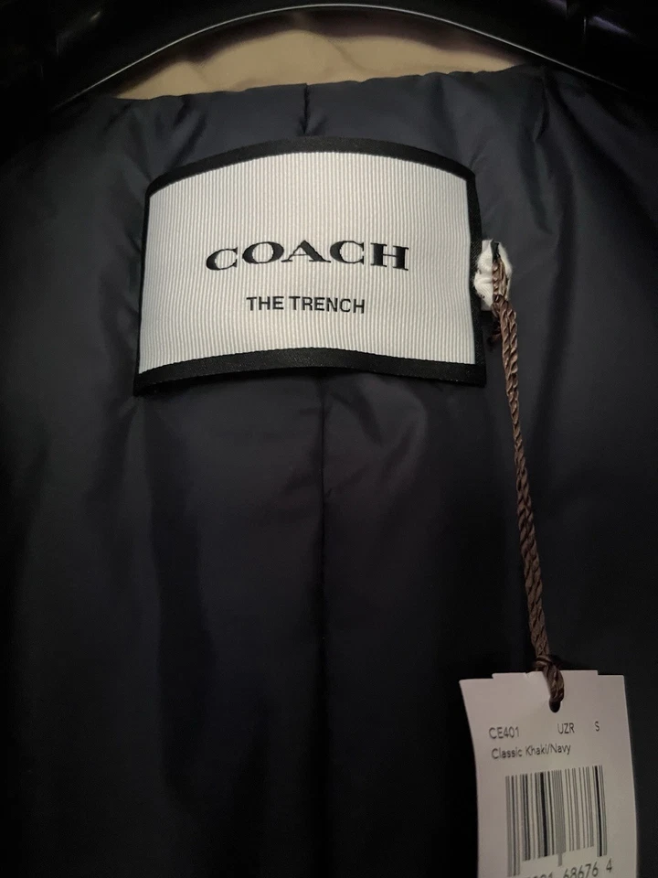 NUEVO Coach Trench caqui/azul marino talla M con cinturón precio de venta sugerido por el fabricante $ 798,00 Foto 2 de 4