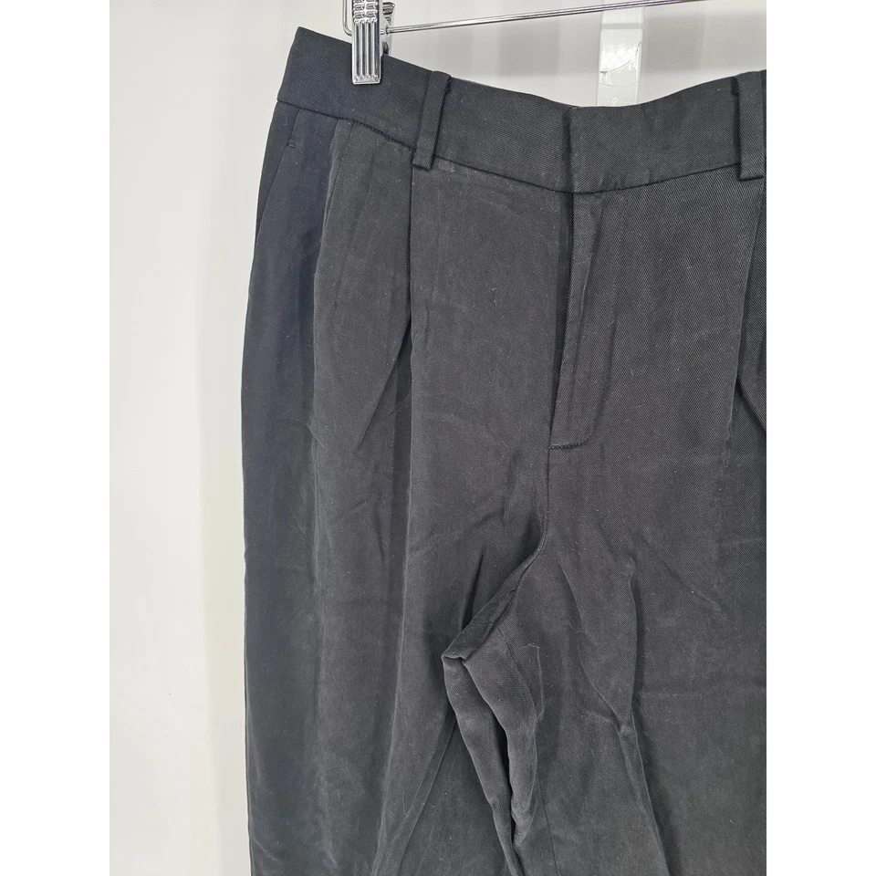 Elie Tahari For Nordstrom Womens Sz 8 Straight Leg Pleated Black Dress Pants - Image 2 of 4