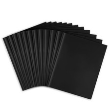 12 Pack 2 Pocket Heavy Duty Plastic Folders with Prongs for School Home Work