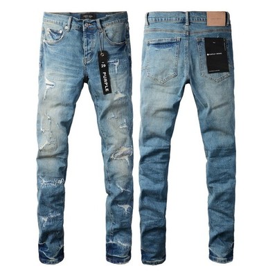 2026 New purple brand men's personality Fashion Slim Fit Blue
