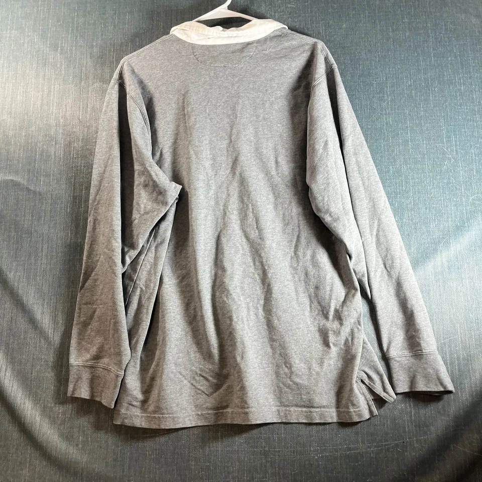 Camisa de rugby masculina Nike tamanho G cinza colarinho branco roupa esportiva moletom 1/4 zíper - Imagem 4 de 4