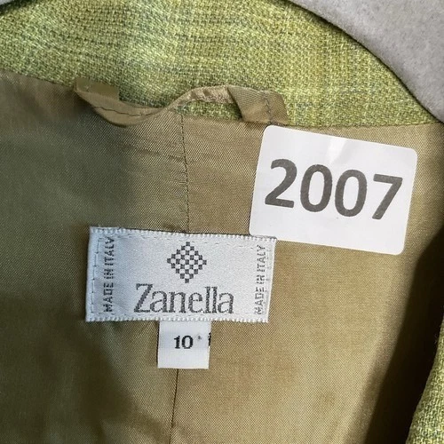 Blazer Zanella Verde Mezcla Lana Forrado Carrera Oficina 3 Botones Mujer Talla 10 Italia Foto 2 de 4