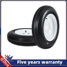 2pcs 5.30-12 5.30x12 530-12 5.30-12 Trailer Tires with 12 in Rims 4 Lug on 4"