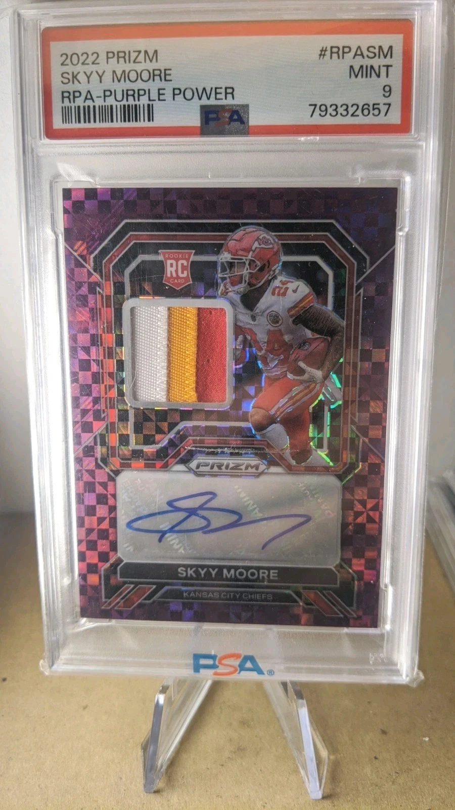 Skyy Moore Panini Prizm Rookie Patch Autographs #RPASM Purple Power