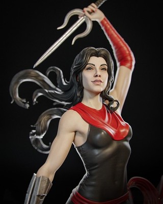 Elektra Marvel Comics | Garage Kit DIY Figur Statue BEMALT 3D Modell