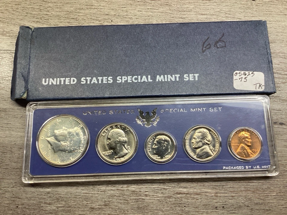 1966 Special Mint Set SMS with 5 Coins in OGP and Silver Kennedy 051625 75tk - Image 3 of 4