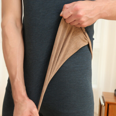 Zonbailon Men's Underwear terylene seamless double-sided plush sleeveless vest