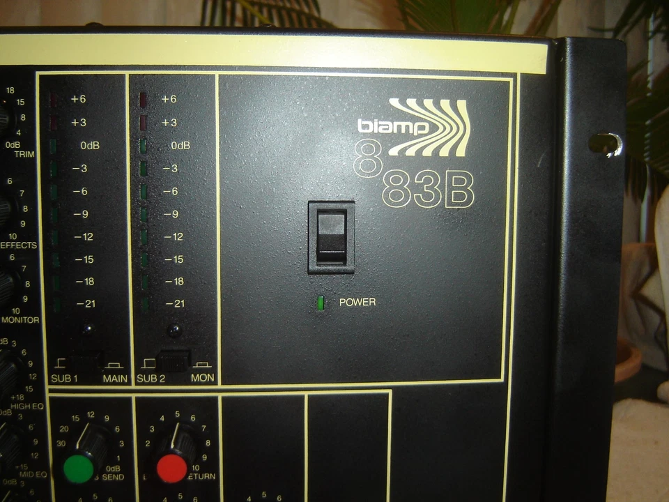 Biamp 883B, 8 Channel Mixer, Spring Reverb, 3 Band Equalizer, Vintage Rack - Image 2 of 4