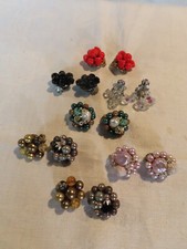 7 pairs of vintage clip-on earrings
