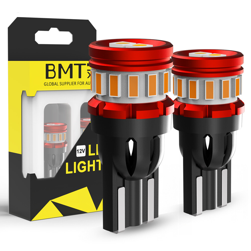 2-Pack Amber LED Side Marker Bulbs - T10 168 194 2825 Error Free, CANBus, 3000K (Lasfit LT10AM)