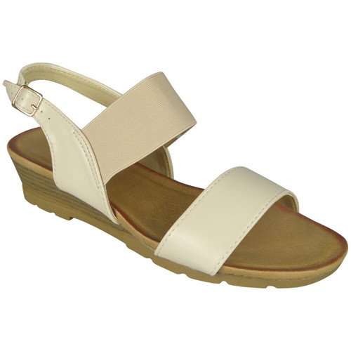 Sandalen Schuhe Keilabsatz Schnalle elastisch Damen neu Sommer bequem Freizeit Damengrößen - Bild 15 von 25
