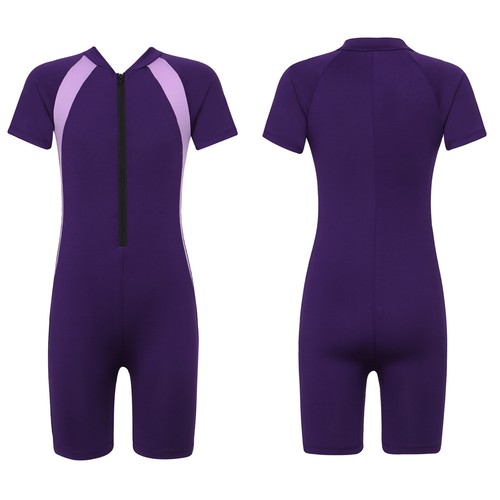 Kids Girls Swimwear Sun Protection Bathing Suits Comfortable Swimsuit Zippered - Picture 49 of 58