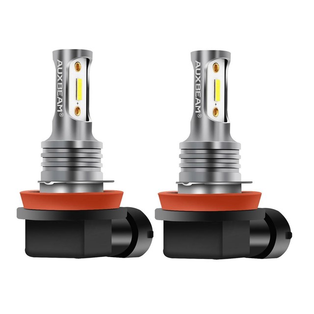 AUXBEAM 2X H11 H8 H9 6000K White LED Headlight Bulbs High Low Beam Fog