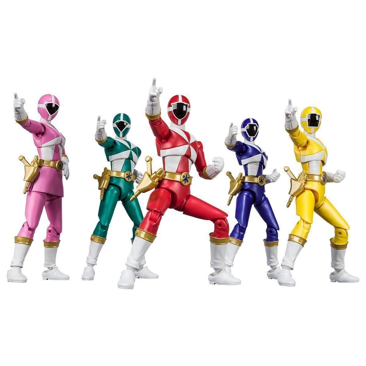 P Bandai Ltd Shodo Super Kyuukyuu Sentai GoGoFive Figure Set of 5